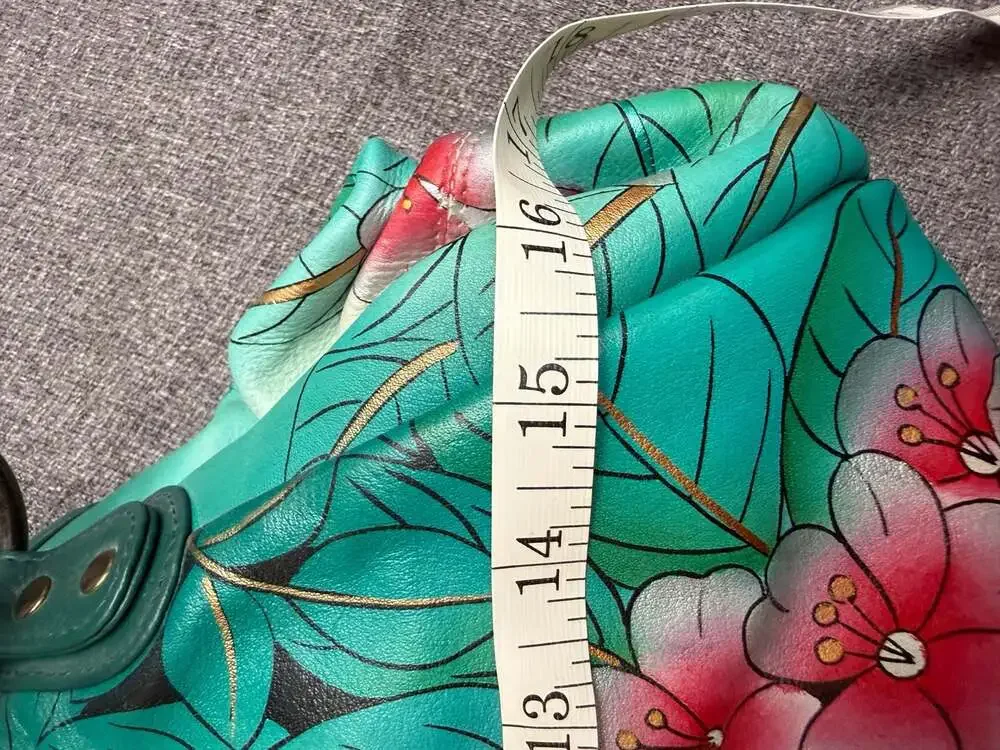 Anuschka Hand Painted Leather Large Ruched Hobo Brazilian Beauties